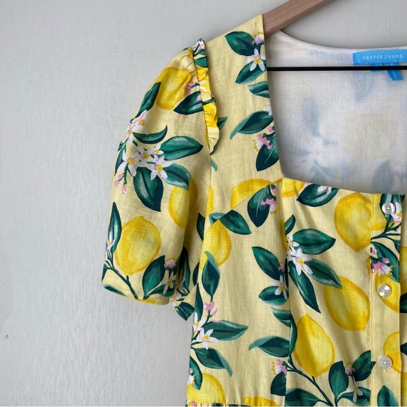Drapes James Danielle Mini Dress Lemon Blossom 4 - Picture 3 of 9